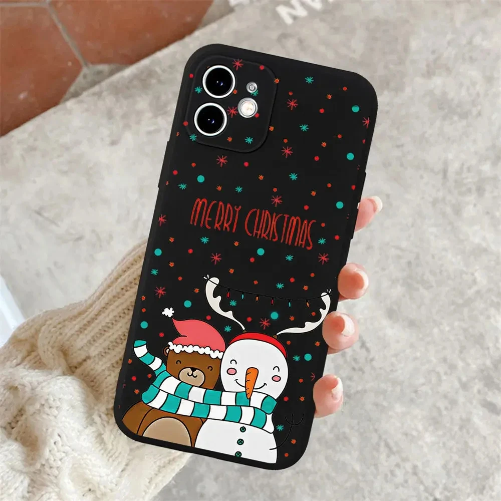 Festive Holiday-Themed Shockproof Silicone Phone Case Cover