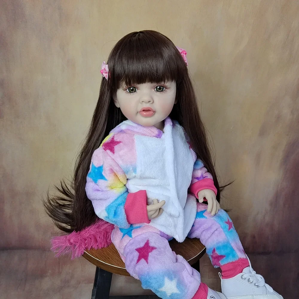 BZDOLL Lifelike 55cm 22inch Reborn Baby Girl Doll With Full Soft Silicone Body Alive Newborn Princess Toddler Bebe Birthday Gift 2