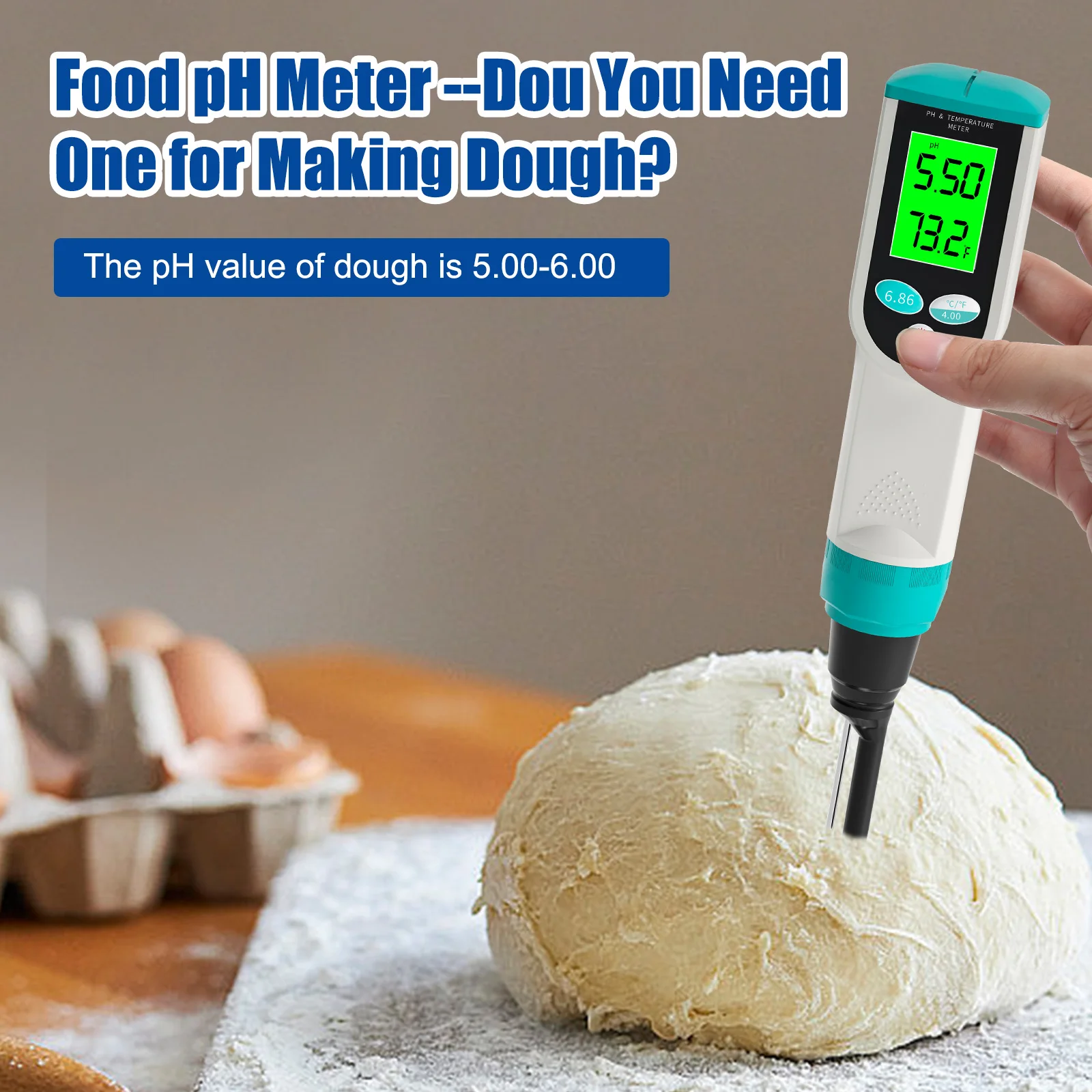 Smart Food PH Meter With Calibration & Probe Protection Fluid Kit YY-2023 Cheese