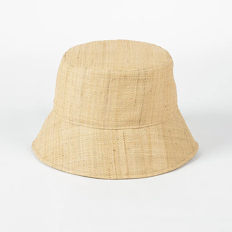 

New Spring Summer Fashion Casual Fisherman Bucket Hats For Women Wide Brim Straw Hat Imported Raffia High Quality Sunshade Hat