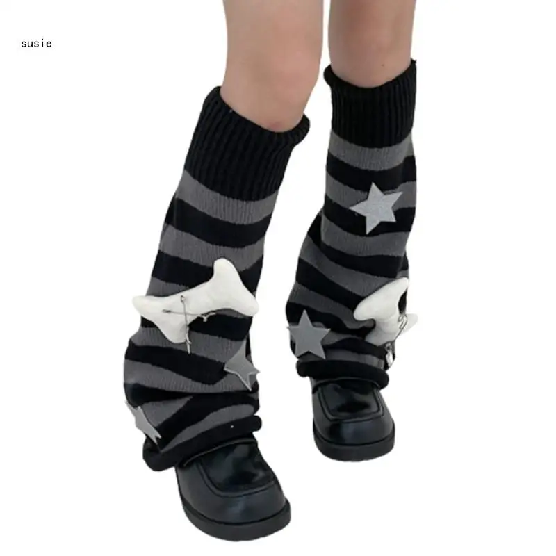 

X7YA Womens Knitted Winter Warm Leg Warmer Long Socks Boot Cuffs Toppers Legging Pads