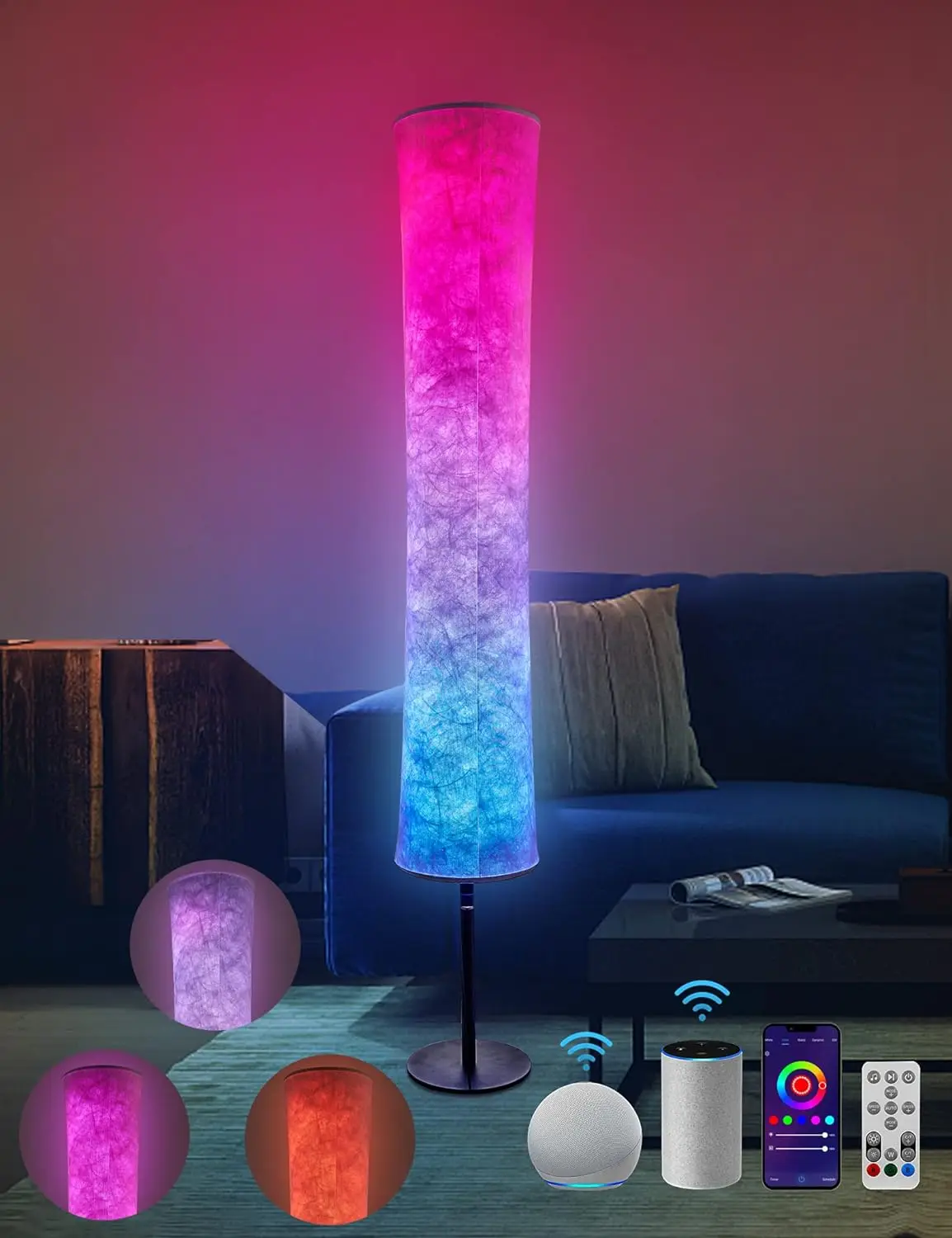 

Светодиодная лампа с изменением цвета RGB, умная лампа с управлением через приложение Alexa Google, режим «сделай сам», музыкальная Синхронизация для гостиной, спальни, игр
