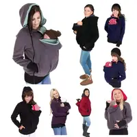 2022 New Autumn Winter 3-in-1 Detachable Baby Sleeping Bag Multifunctional Kangaroo Mom Hooded Sweater Jacket Women's 1