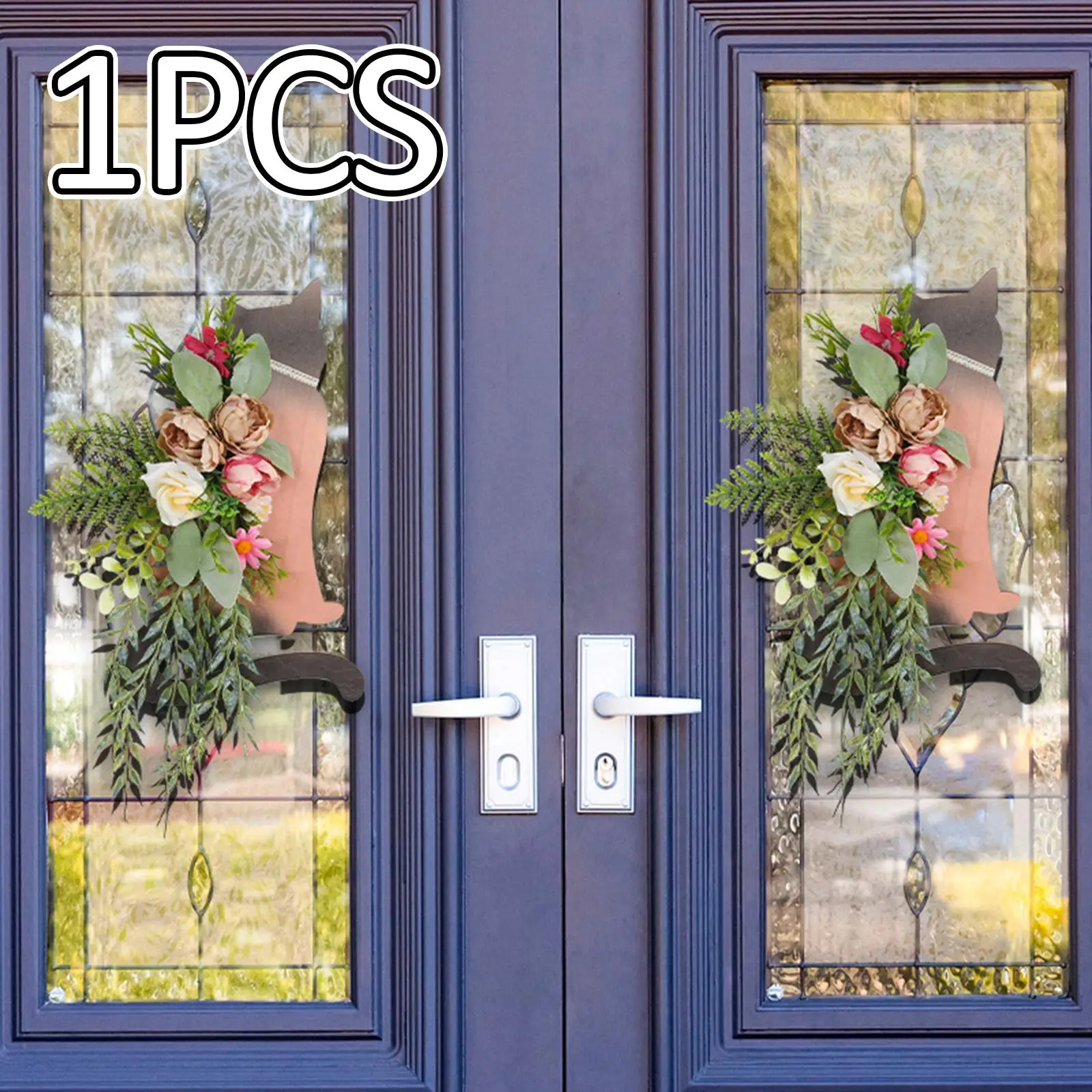 

Венок из искусственных цветов Хэллоуин дверные украшения Swag орнамент настенный цветочный декор для свадебной двери дома окна праздника