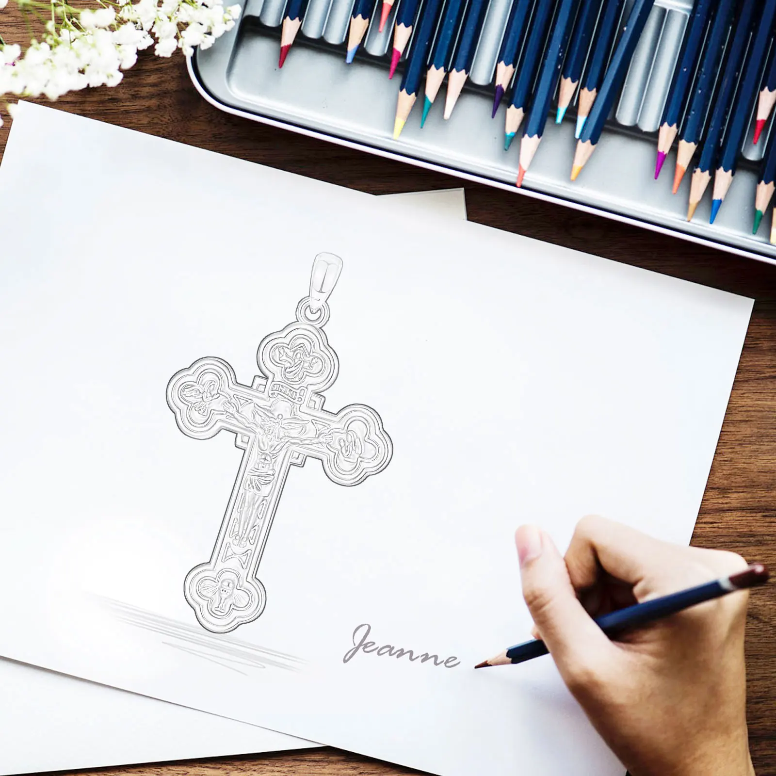 Crucifix Cross Jesus Unisex Silver Necklace - Image 6