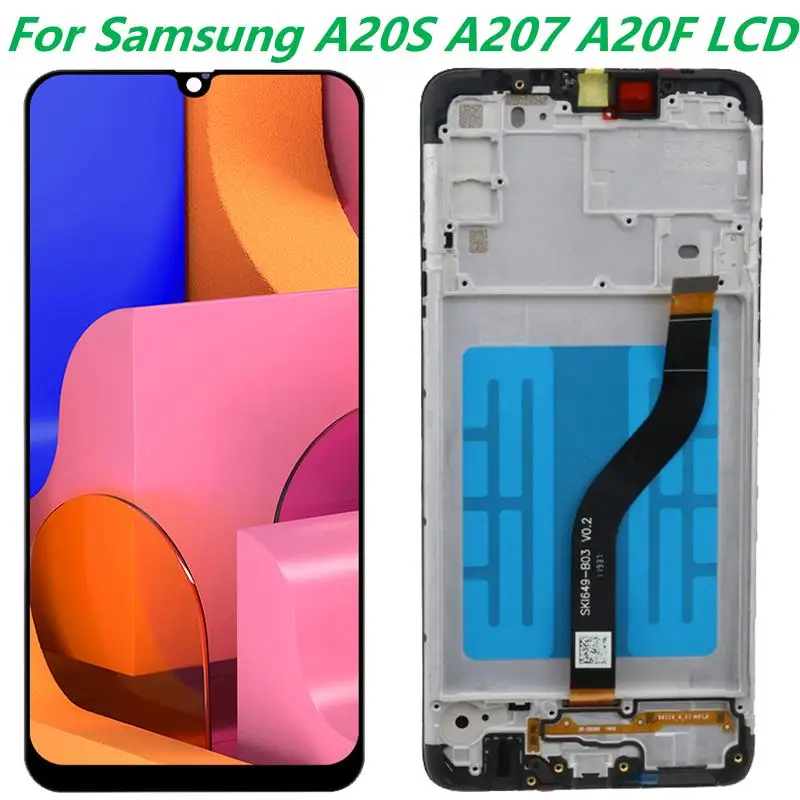 Originale 6.5 Con Cornice Per Samsung Galaxy A20S A207 A2070 Sm-A207F Schermo Lcd Digitizer Assembly Parti Di Ricambio