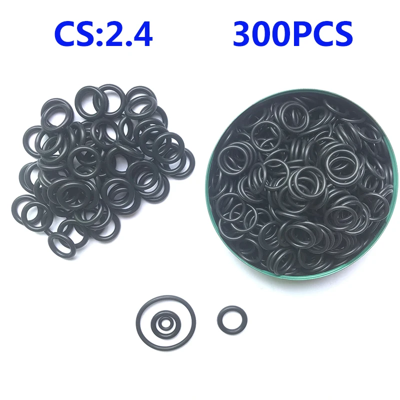 NBR O-Ring Seal Gasket Thickness CS 2.4 Oil and Wear Waterproof Resistant Automobile Petrol Nitrile Rubber O Ring 300/200/100/50 rubber seal gaskets nitrile rubber o ring