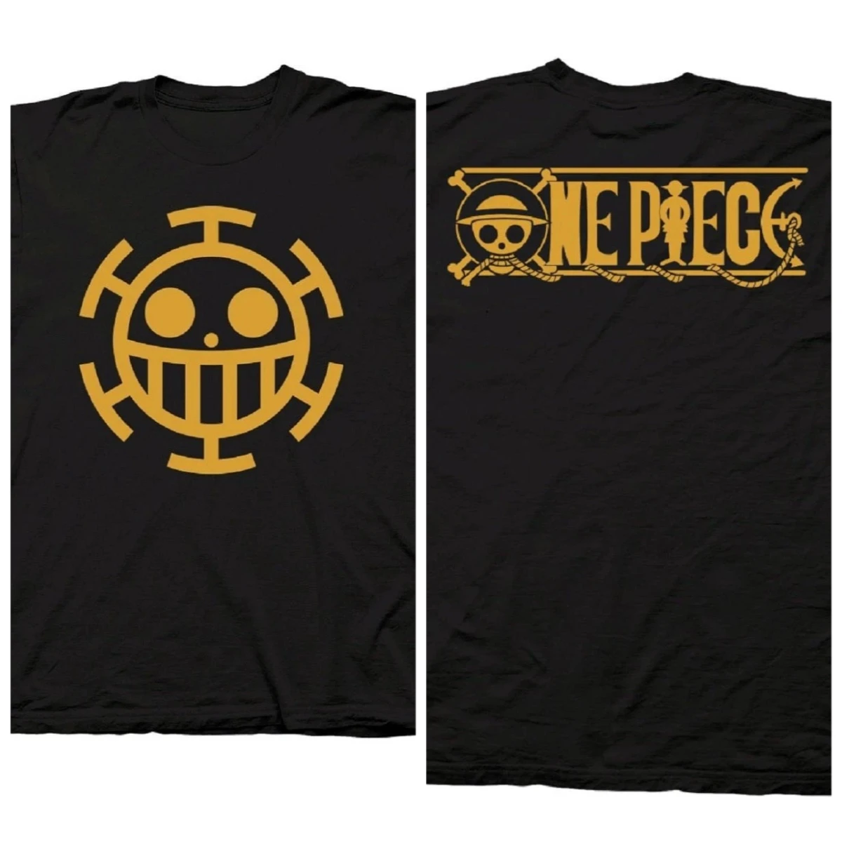 One Piece Trafalgar Law Heart Pirates Logo T-Shirt, Anime Casual Baumwoll-Kurzarm-Streetwear-T-Shirt für Fans Herren-T-Shirt – Detail 8