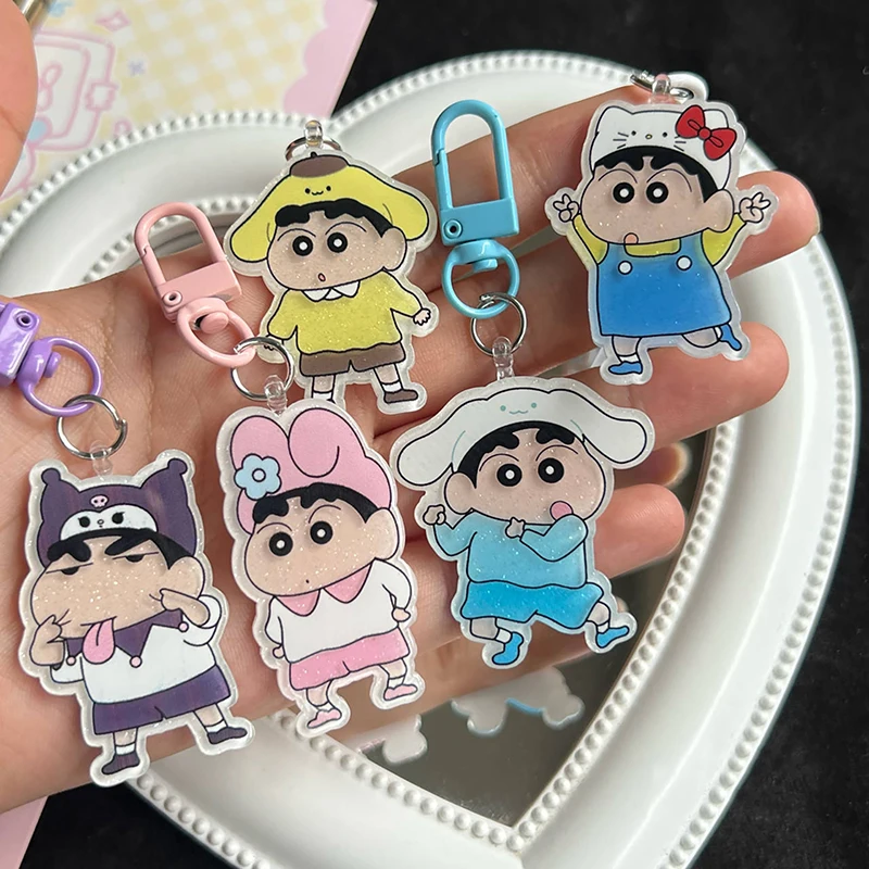 

Crayon Shinchan Cute Cartoon Anime Keychain For Girls Kawaii Key Holder Bag Pendant Decoration Bags Decor Accessories Kids Gifts
