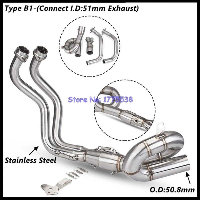 Motorcycle Exhaust Header For Yamaha Tracer 7/GT MT07 2018-2024 FZ07 2015-2017 XSR700/XTRIBUTE 2016-2024 TRACER 700/GT 2016-2019 - Image 4