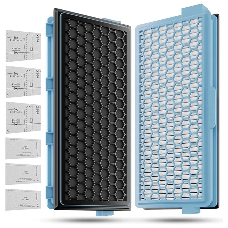 

4X HEPA Filters For Miele Vacuum Filters Compact C1-C2 Complete C2- C3 S8340 + 6 Air Clean Filters + 6 Motor Filters