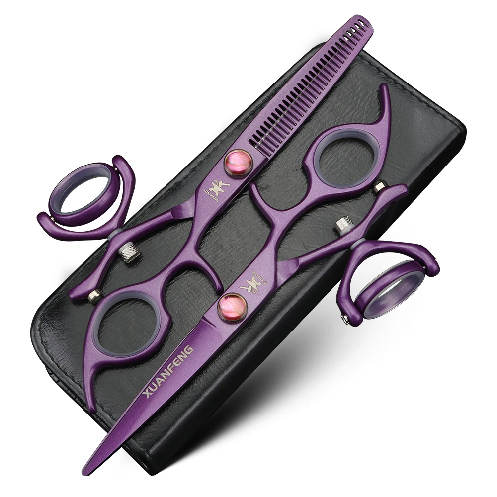 XUAN FENG Profi Friseurschere Set 6 Zoll – Japanischer 440C Stahl, Inkl. Effilierschere & Tasche