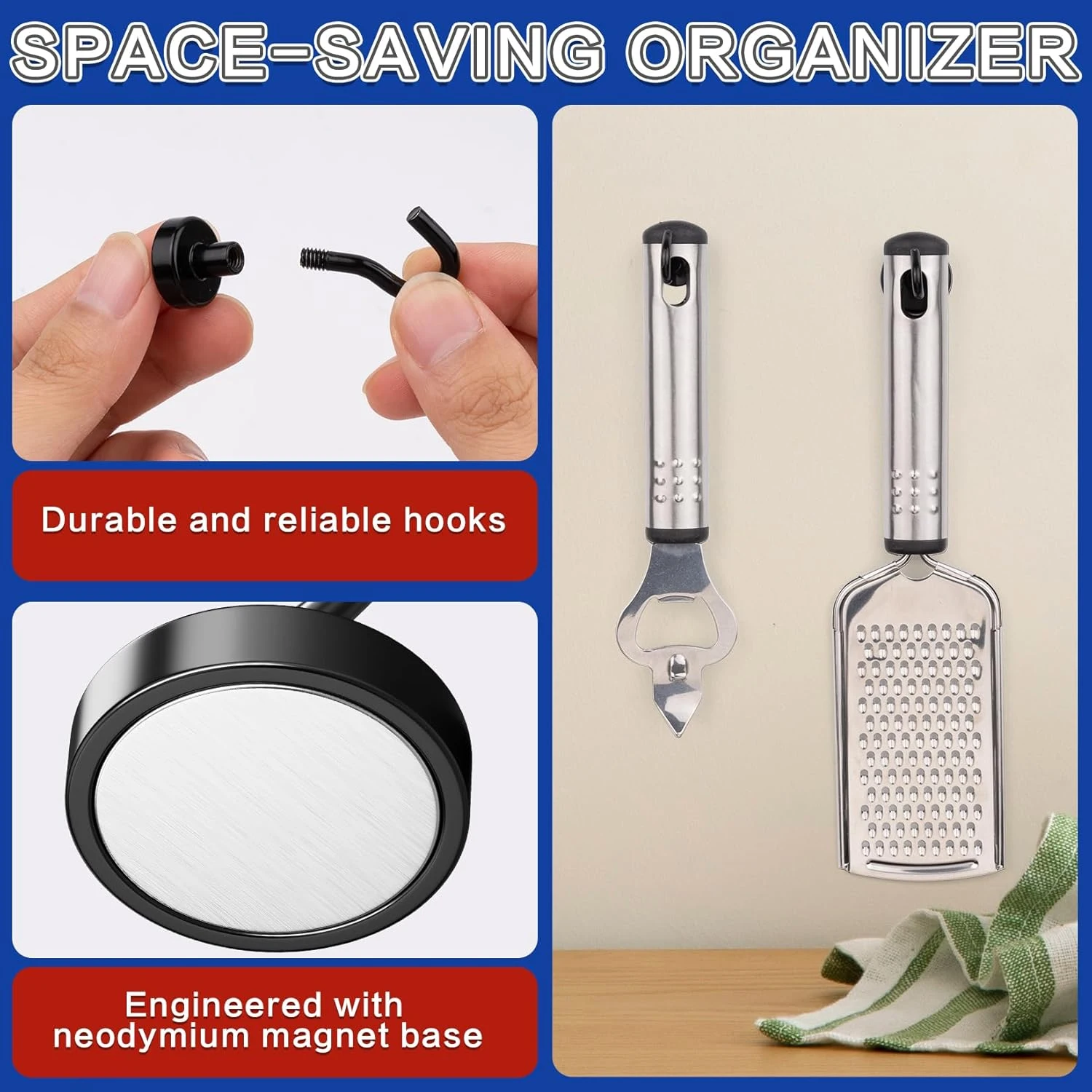 10pcs strong Magnetic Hooks Heavy Duty Rare Earth Neodymium Magnet for Suspension
