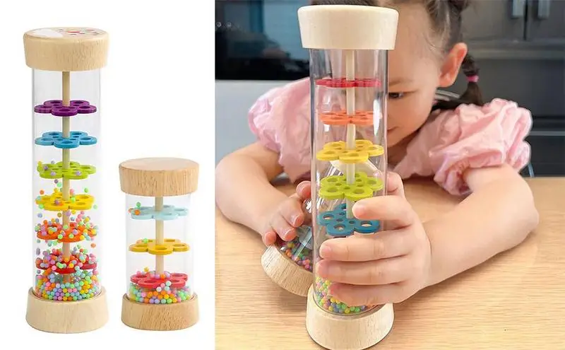 

Rain Stick Toy Hand Shaker Rattles Toy Baby Sensory Educational Toy Rain Maker Shaker Musical Instrument for Children Fun Gifts