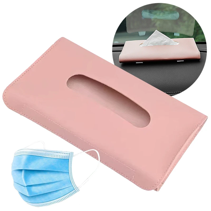 Car Tissue Holder Hanging Auto Sun Visor Tissue Box Napkin Holder Case Auto Interior Storage Mask Storage Boxes Car Accessories