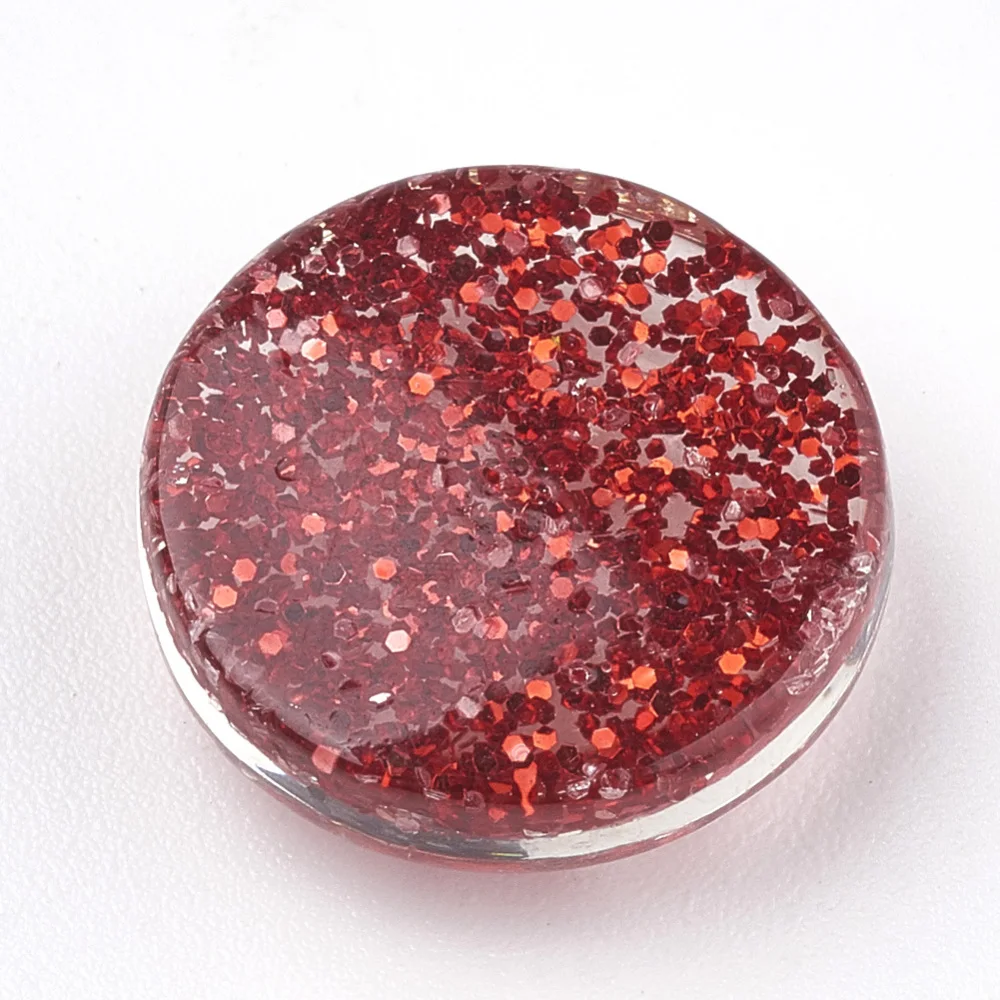 200pcs Flat Round Resin Cabochons  with Glitter Powder Cabochons Mix Color for jewelry making DIY Crafts Decor,13.5~14mm