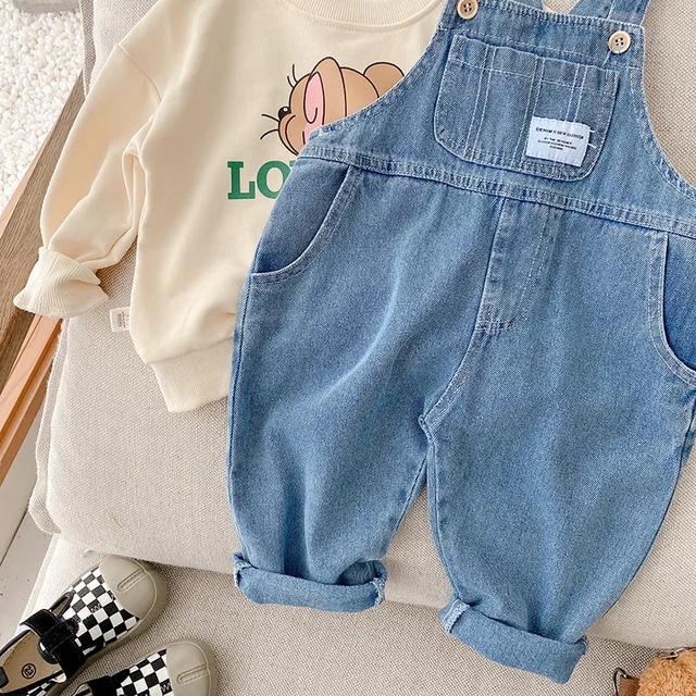 macacão denim infantil primavera