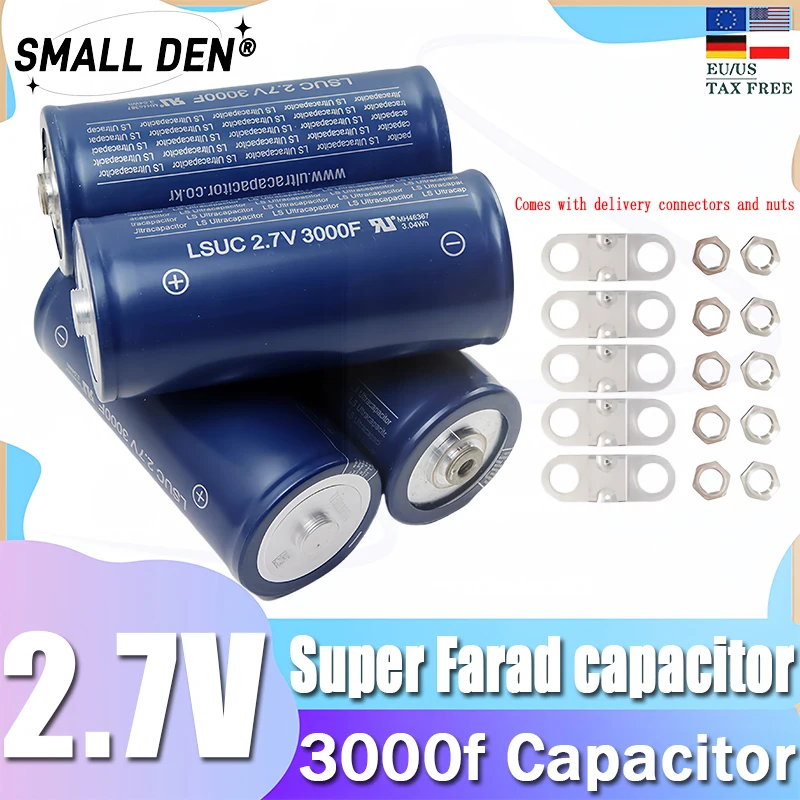 

2.7V 3000F 1-24PCS Super Capacitors Maxwell DuraBlue Series 2.85V 3V 3400F Capacitor SuperCapacitor BCAP3000 P270 K04
