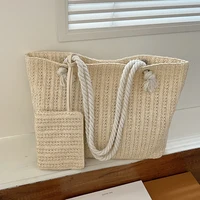Designer Straw Tote Bag for Women – Fashion Large Capacity Summer Beach Handbag, Casual Woven Bali Purse 2025 - Image 2