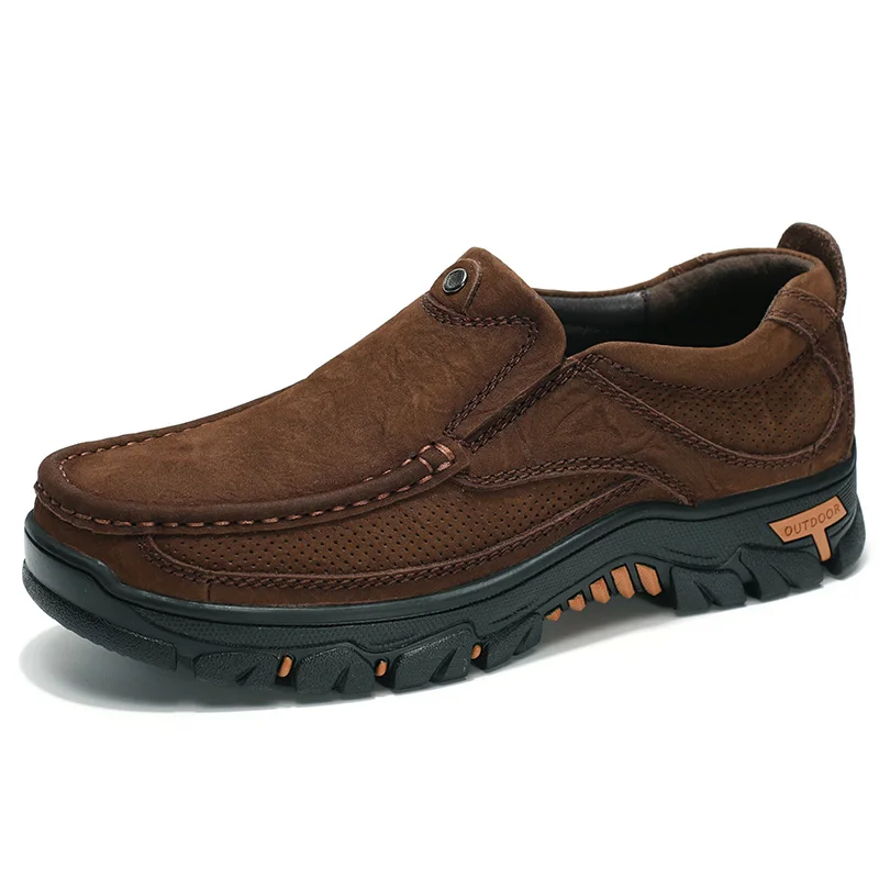 Men's Genuine Leather Driving Shoes Outdoor Loafers Handmade Soft