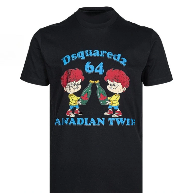 Tシャツ・カットソー D SQUARED2 COTTON T-SHIRT WITH WRESTLING PRINT Dsquared2 Squared Men's Cartoon printed Cotton short-sleeved