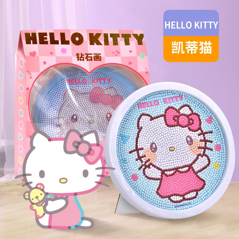 Hello Kitty Sanrio kids toys Diamond Painting Toy Frame DIY Toy Small Disc Kuromi Sticker Cinnamoroll games for kids kids toys 3