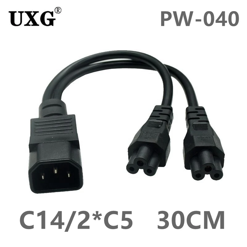 C14 to Dual C13 Y-Splitter Power Cord Adapter - Efficient Power Distribution Solution for Your Devices. Description Image.This Product Can Be Found With The Tag Names Computer Cables Connecting, Computer Peripherals, PC Hardware Cables Adapters