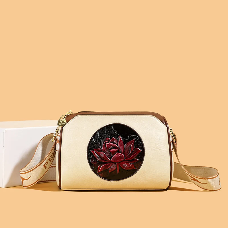 Women's Shoulder Bag Famous Brand Elephant Embroidered Female Messenger Bags Wallet High Quality Leather Girl Bolsas Sac A Main - 2