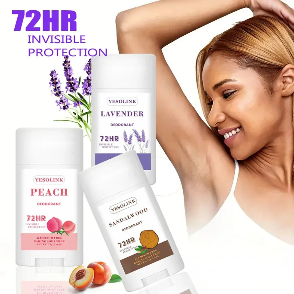 75g Body Deodorant Stick Vanilla Coconut Armpits Odor Remove Cream Portable Fragrance Balm for Adult