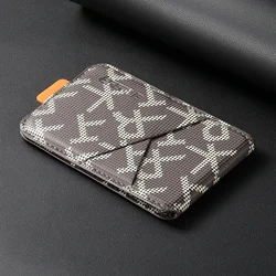 Leather Magnetic Wallet Card Holder with Strong Magnet Attachment (Champagne)