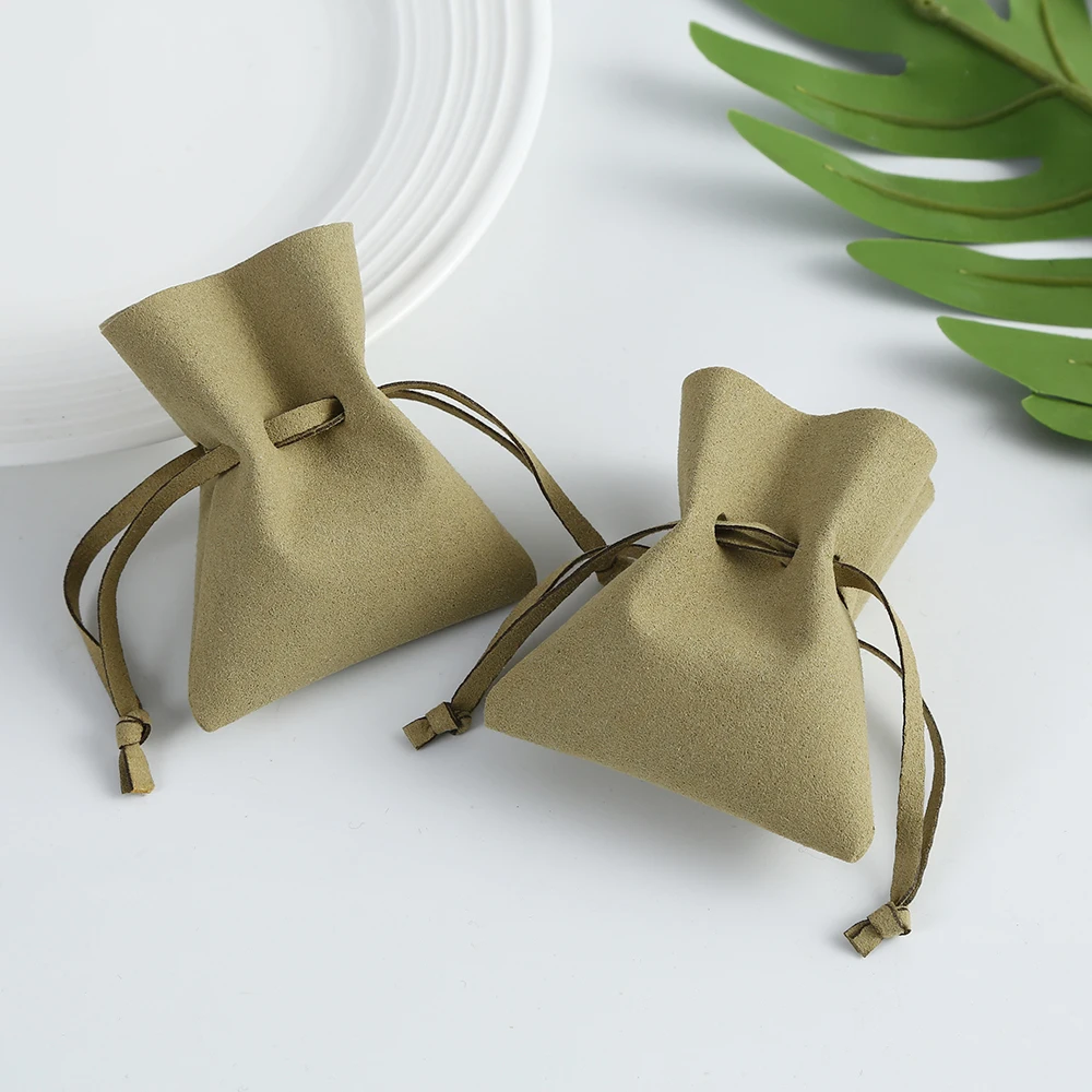 Microfiber Jewelry Drawstring Fungus Style Ring Earrings Gift Bags for Christmas Party Necklace Packaging Organizer Party Gift