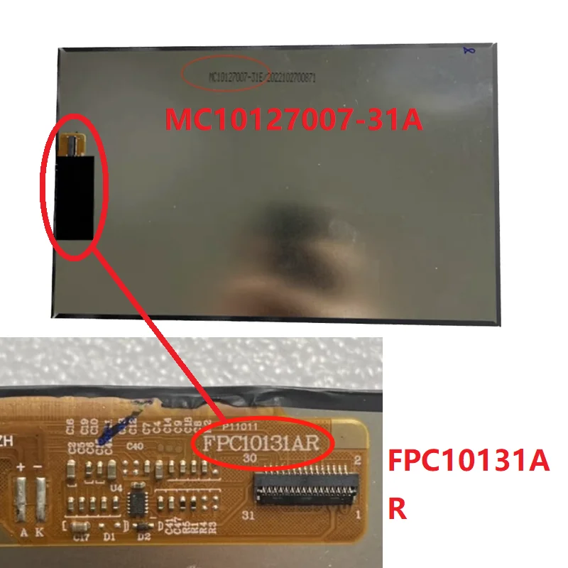 Matriz do Lcd para a Exposição da Tabuleta 10.1 Polegada 31 Pin Fpc10131aq Dc1012700631 Fpc10131ar Mc10127007-311a Fpc10131as Mc10127007-31e - Imagem 3