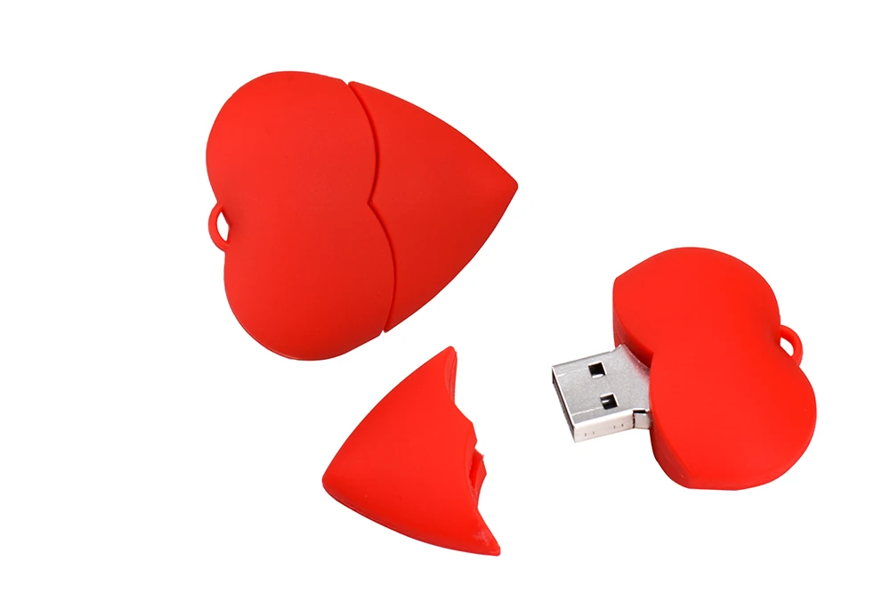 Cartoon Red love Flash Drive 64 GB Pen Drive USB 2.0 Memory Stick 32 GB Portachiavi regalo U Disk Regali di nozze 16 GB 8 GB 4 GB_voghion.com