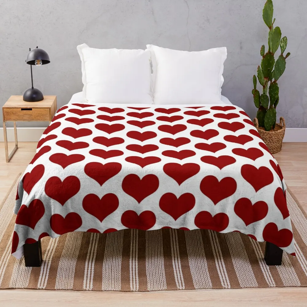 

Big Red Heart Pattern Throw Blanket blanket wool summer cottons blanket luxury