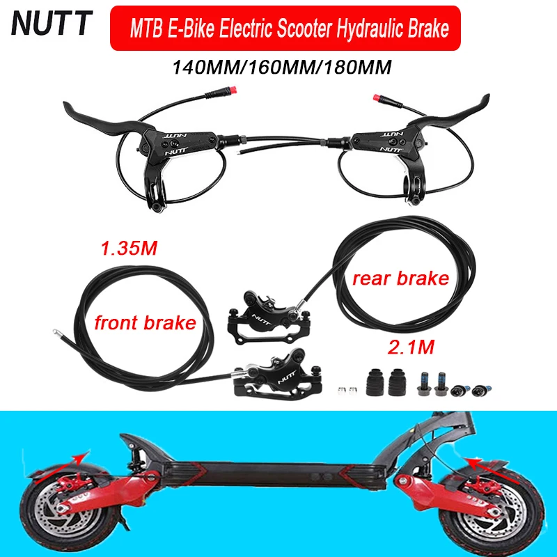

NUTT Electric Scooter E-Bike Hydraulic Disc Brake 140 160 180mm Power-Off line Wire For Zero 10X 11X KUGOO G1 Scooter Parts