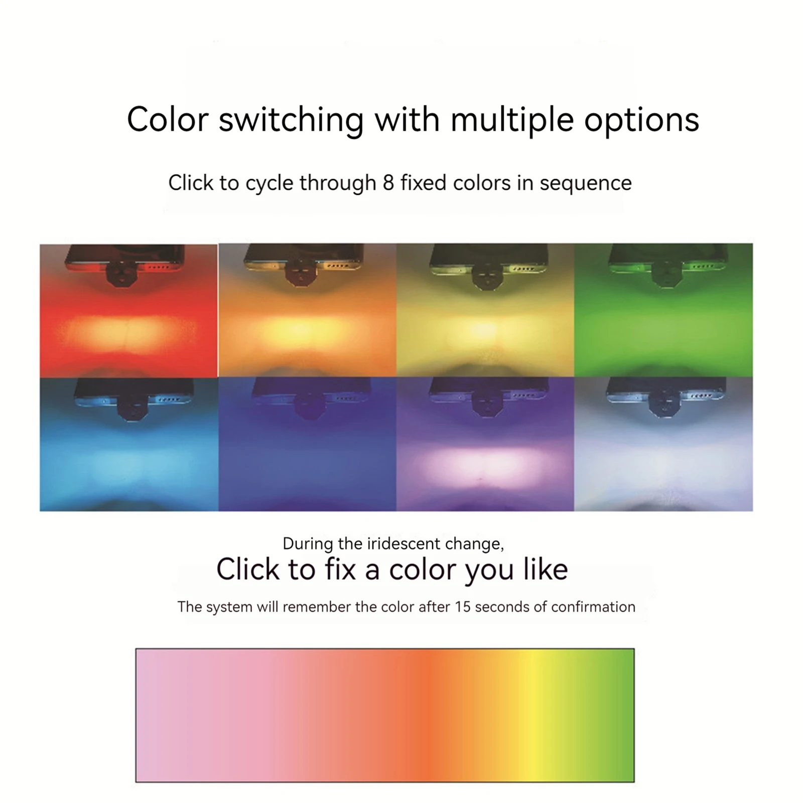 미니 타입-C LED 밝기 조절 가능 자동 감광 RGB 무드등 (자동차, 컴퓨터, 보조배터리, 다양한 기기용)