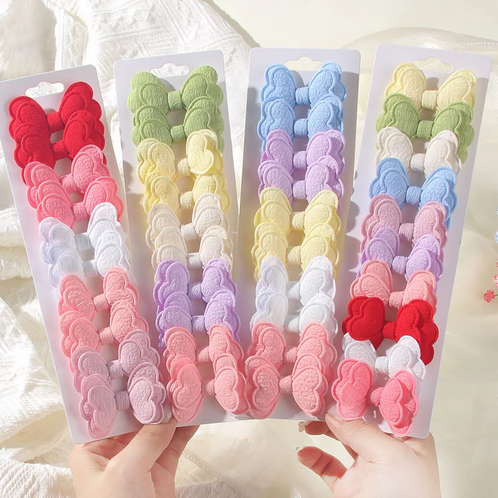 10PCS Heißer Verkauf 4 Stile Haar Bögen Clip set Mädchen Kleine Schleppende Bowknots Haarnadeln Neue Kopfbedeckungen für Kinder geschenk Haar Zubehör
