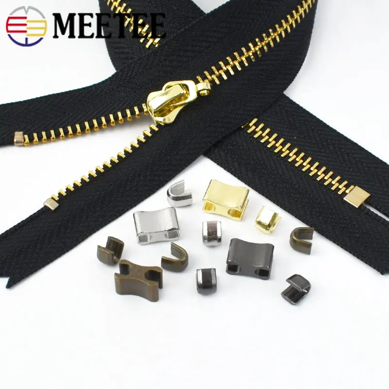 uxcell 10Pcs Metal Zipper Stoppers, Rectangle Pull Top Ends Tail Clip  Replacement with Screw for DIY Crafts, Bag, Luggage, Bronze Tone