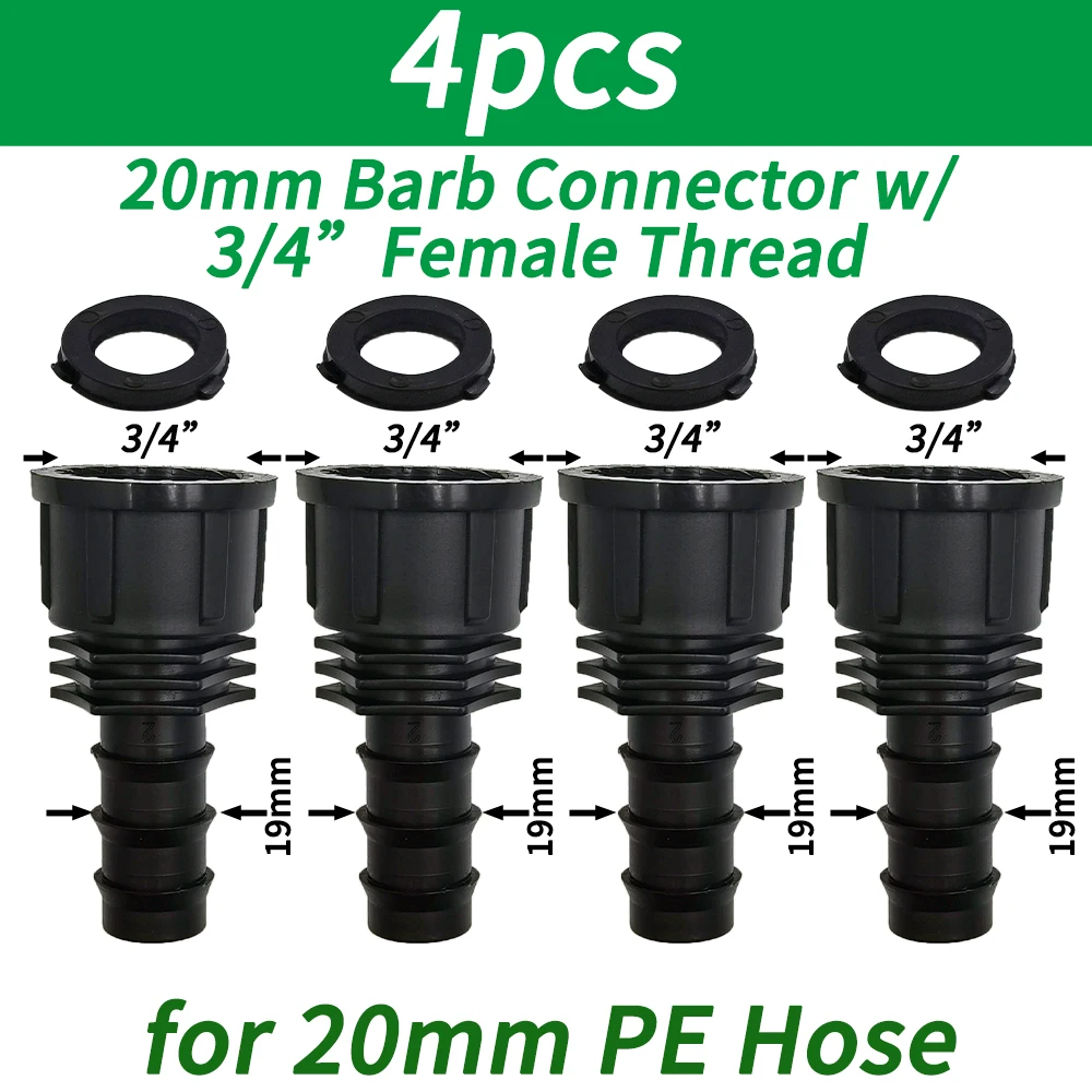 1/2 "1/4" Außengewinde anschluss an Widerhaken 16mm 20mm 25mm Pe Schlauch adapter T-Stück Winkel bogen Garten bewässerung Tropf bewässerungs system – Detail 5