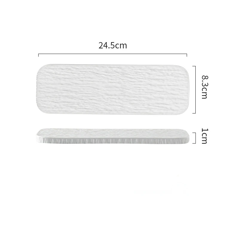 10-inch White and Black Stone Grain Rectangle Flat Tray for Hotel layout Plates Restaurant Ceramic Serving Sushi pastry plate