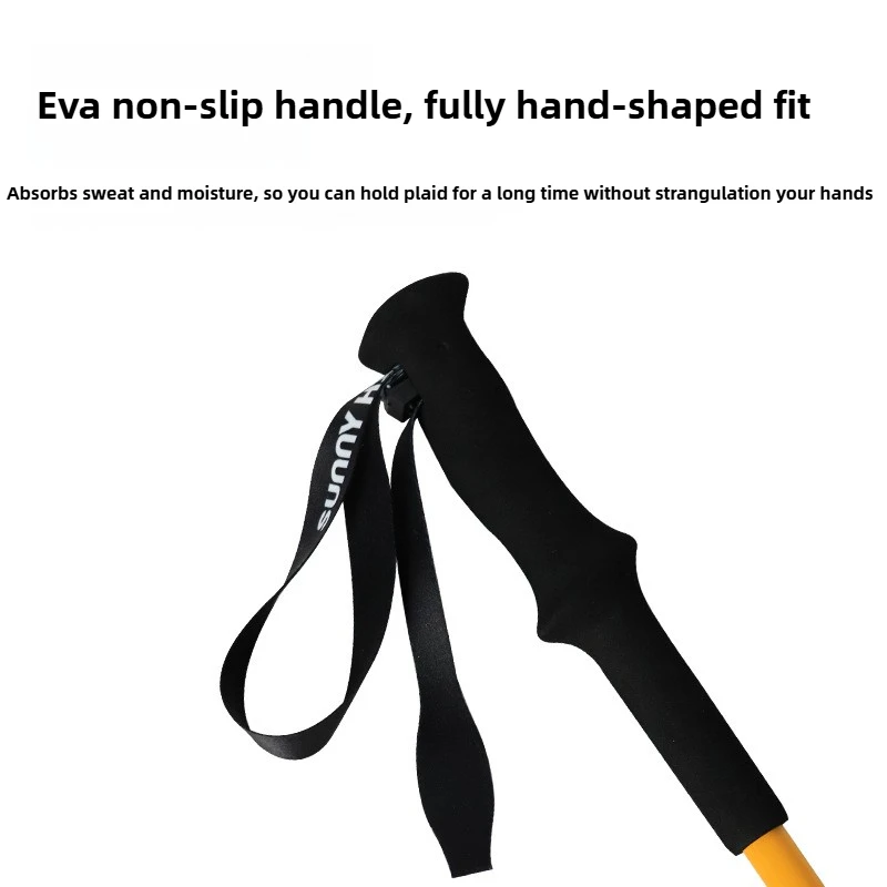 Outdoor Aluminum Alloy Portable Retractable Folding Hiking Cane Ultra Light Hiking Cane Anti-skid