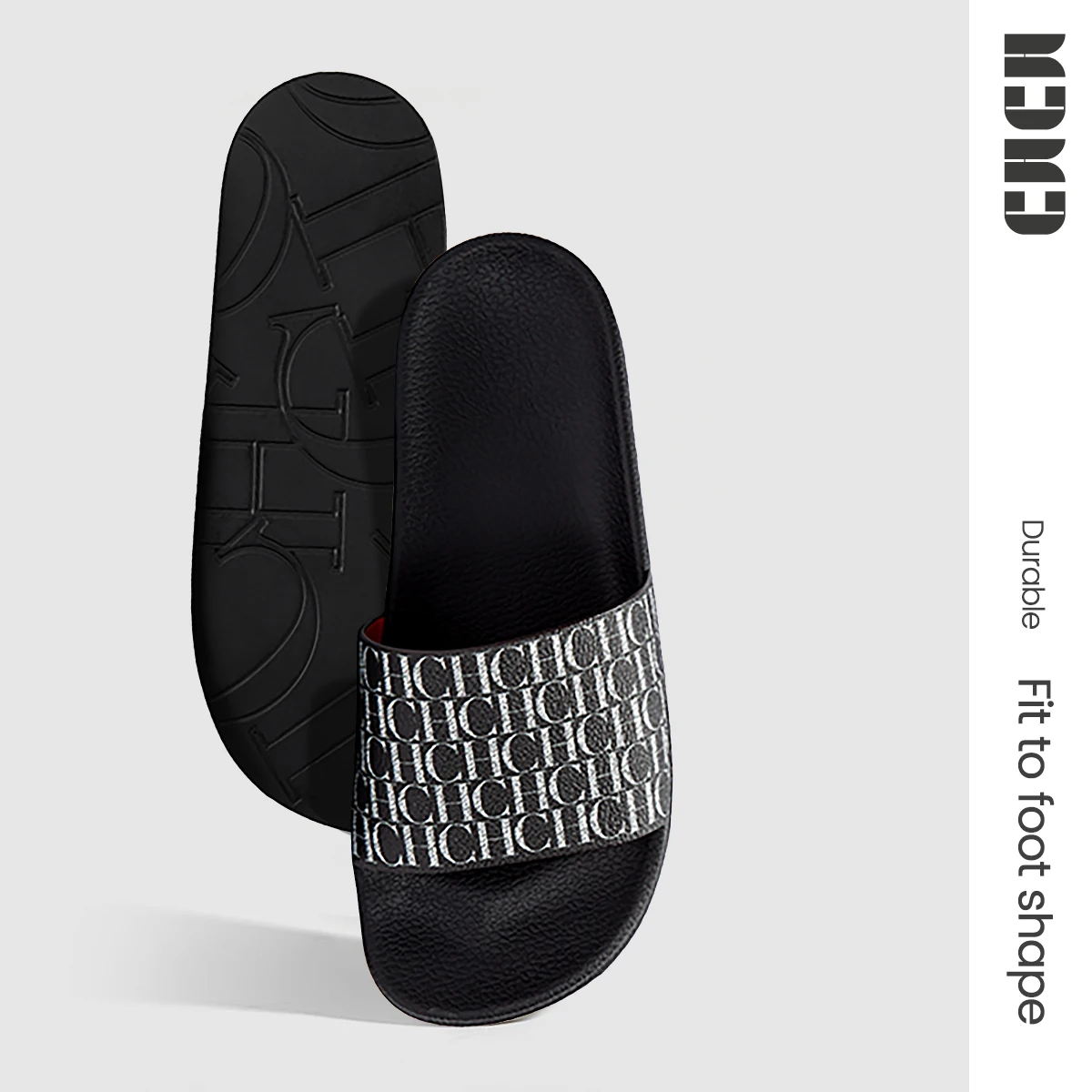 نعال مسطحة بتصميم نمط فريد للنساء ، مادة بولي كلور...