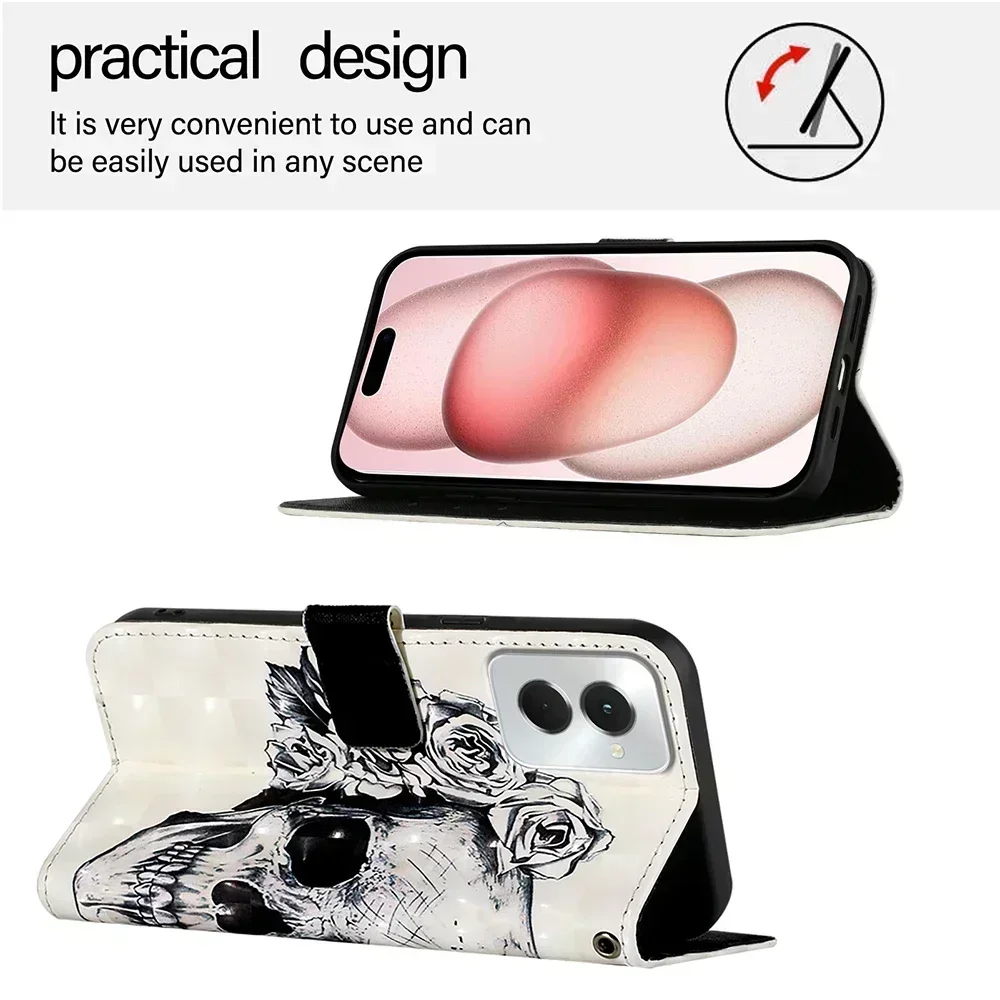 Chic Owl Flower Printed Flip Leather Wallet Phone Case