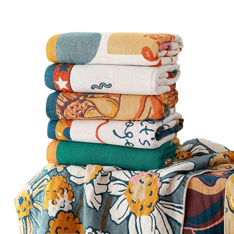 Joylove Five-layer Gauze Bath Towel Plus Cotton Cartoon Large Towel Couple Children Quick-drying Absorbent Thickened Bath
