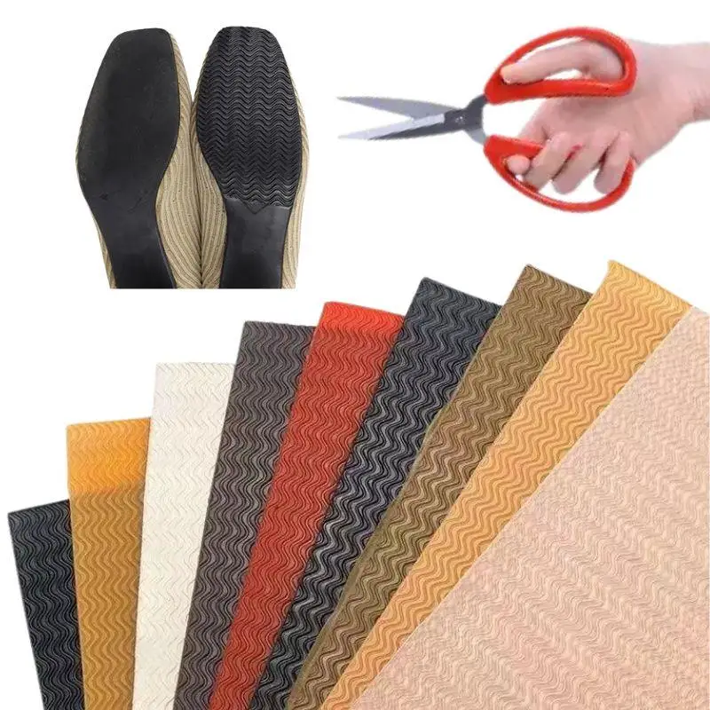 รูปสินค้า แผ่นยางรองพื้นรองเท้า DIY กันลื่น แผ่นซ่อมพื้นรองเท้า แผ่นกันสึกสำหรับรองเท้าส้นสูง สติ๊กเกอร์กันสึกสำหรับผู้ชายและผู้หญิง แผ่นรองรองเท้าแบบเปลี่ยนได้