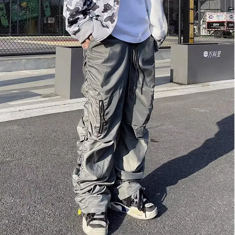 PEOPLESTYLEカーゴパンツ マルチポケット ハイウエスト 男女兼用 3カラーコットンワイドカーゴパンツ XXK4140【MASONPRINCE