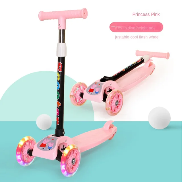 LazyChild 2-8 Years Old Children's Scooter Foldable Three-Wheel Flashing Bicycle Safety Sliding Toy Stroller DropShipping 6