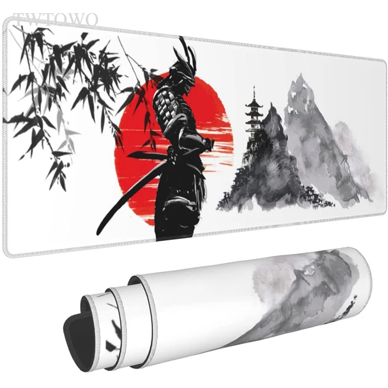 Samurai Japonês Árvore Sol Mouse Pad Jogos xl Novo Computador Casa Mousepad Esteiras de Mesa Xxl Escritório de Borracha Natural Antiderrapante