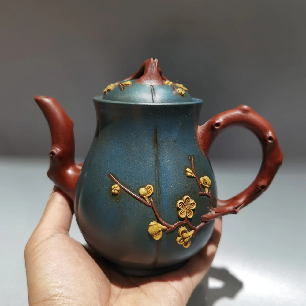 

Chinese Yixing Zisha Clay Teapot Three color plum blossom Pot Jinding trademark 400ml