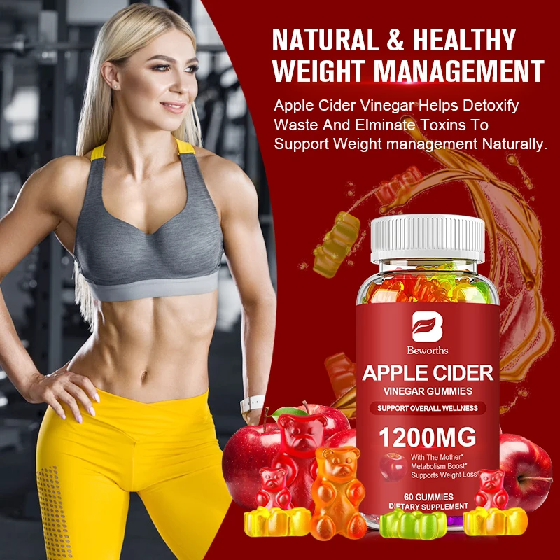 Beworths Natural Apple Cider Vinegar Gummies Reduce Anxiety Stress Confident Girl